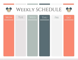 Free  Template: Plantilla de horario semanal minimalista en blanco pastel