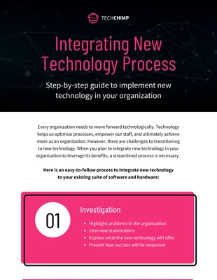 premium  Template: Processus d'intégration des nouvelles technologies Infographie