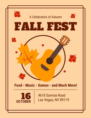 Free  Template: Yellow Fall Festival Flyer