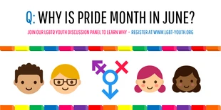 Free  Template: Perguntas frequentes sobre o mês do orgulho LGBTQ Postagem no Twitter