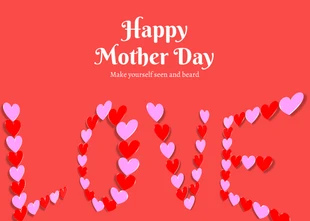 Free  Template: Ilustración moderna roja Feliz día de la madre Postal