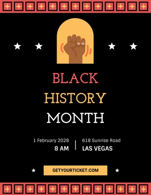 Free  Template: Black Red Yellow Poster Black History Invitation