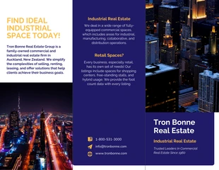 business  Template: Folleto tríptico Purple Industrial Real Estate