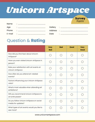 Free  Template: Retro Base Color Survey Form