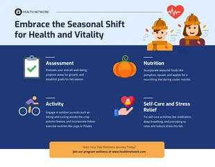 Free  Template: Abrace el cambio estacional para la salud y la vitalidad Infografía