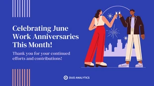 Free  Template: Monthly Work Anniversary Company Presentation