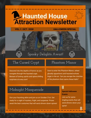 Free  Template: Haunted House Attraction Newsletter