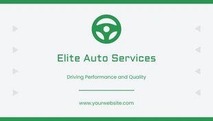 Free  Template: Simple Green Automotive Business Card