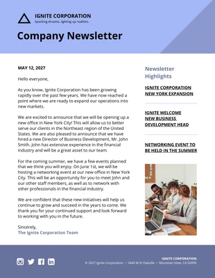 business and accessible Template: Company Newsletter Template