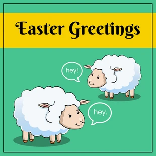 Free  Template: Easter Sheep Instagram Post