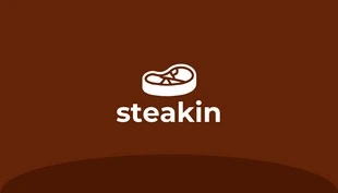 Free  Template: Dark Red And White Modern Photo Restaurant Steak Business Card