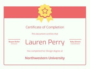 Red Frame Certificate of Completion