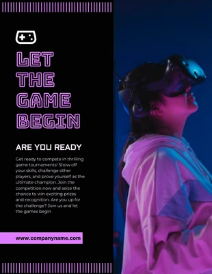 Free  Template: Schwarzes und lila modernes Gaming-Poster