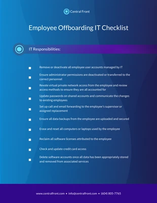 Employee Offboarding IT Checklist