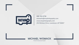 Free  Template: Simple Light Photographer Business Card