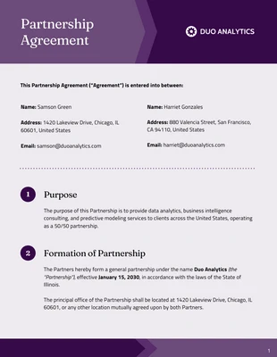 premium interactive Template: 50/50 Business Partnership Agreement Template