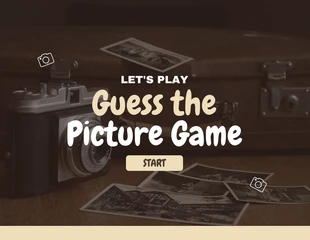 Free  Template: Brown And Gold Classic Retro Guess Picture Game Presentation