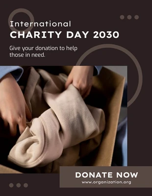 Free  Template: Brown Modern International Charity Day Flyer