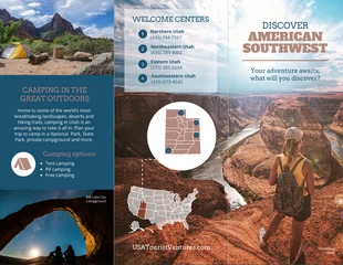 business  Template: Folheto de viagem com três dobras em Utah