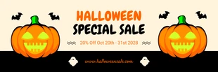 Free  Template: Black And Light Yellow Cute Playful Illustration Halloween Banner