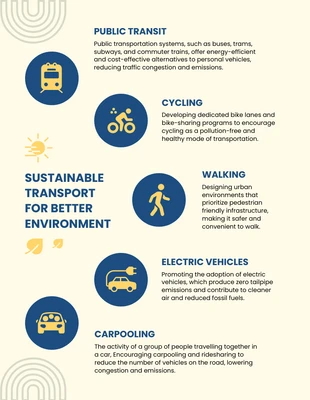 business  Template: Light Yellow And Blue Minimalist Transport Environment Infographic