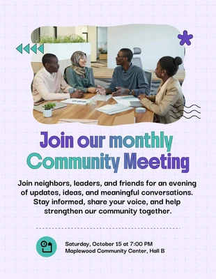 Free  Template: Community Meeting Flyer Template
