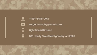 Brown Minimalist Seamless Pattern Military Business Card - Page 2
