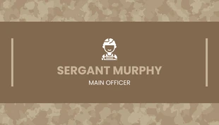 Free  Template: Cartão de visita militar marrom minimalista padrão sem costura