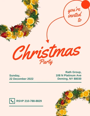 Simple Green Christmas Party Invitation
