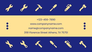 Blue And Yellow Simple Professional Handyman Business Card - Seite 2