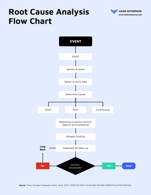 premium  Template: Diagrama de flujo del análisis de la causa raíz