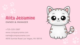 Baby Pink Cute Illustration Pet Accessories Business Card - صفحة 2