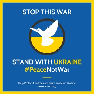 Free  Template: Ajude a apoiar a Ucrânia em uma postagem no Instagram