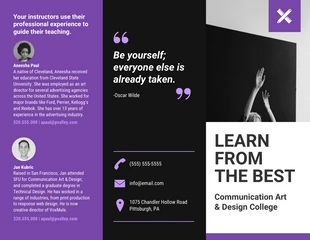 Free  Template: Brochure tripartite simple pour les collèges