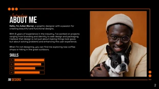 Black and Orange Graphic Designer Portfolio Presentation - Página 2