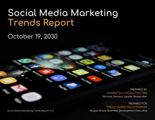 premium  Template: Rapport trimestriel sur le marketing des médias sociaux sombres
