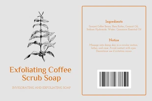 Free  Template: Grey And Orange Minimalist Soap Label