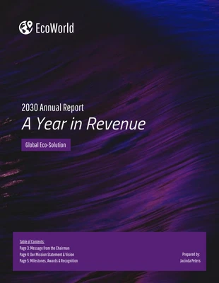 business  Template: Annual Report Cover Page Template