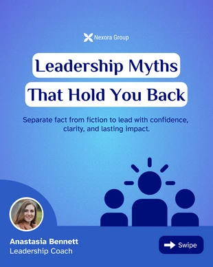 Free  Template: Leadership Myths vs. Facts LinkedIn Carousel Post Template