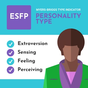 Free  Template: ESFP Acrónimo Tipo de Personalidad Instagram Post