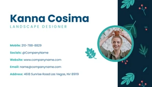 Navy And Light Blue Simple Pattern Landscaping Business Cards - Pagina 2