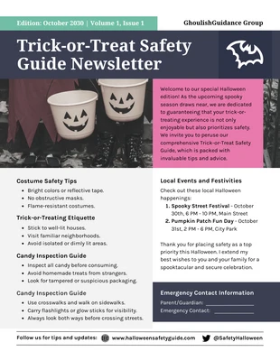 Free  Template: Trick-or-Treat Safety Guide Newsletter