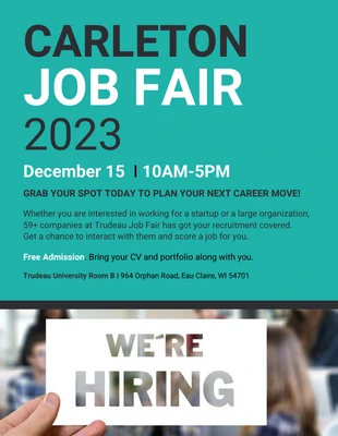 Free  Template: Bright Job Fair Business Flyer