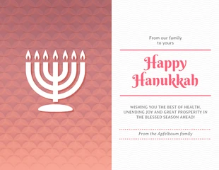 Red Pattern Hanukkah Card
