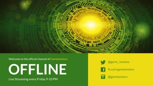 Free  Template: Green Twitch Offline YouTube Banner