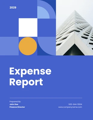 Free  Template: Relatório de despesas simples em formato azul