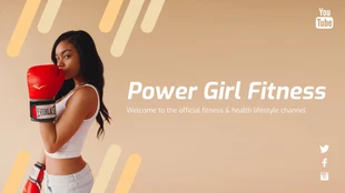 Free  Template: Banner de YouTube de influenciador de fitness beige