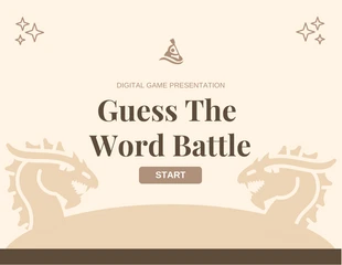 Free  Template: Apresentação do jogo de palavras Guess Bege e Marrom Moderno Estético Lúdico