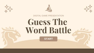 Free  Template: Beige et marron Moderne ludique et esthétique Guess Word Game Presentation