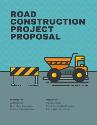premium  Template: Propuesta ilustrativa de proyecto de construcción de carreteras